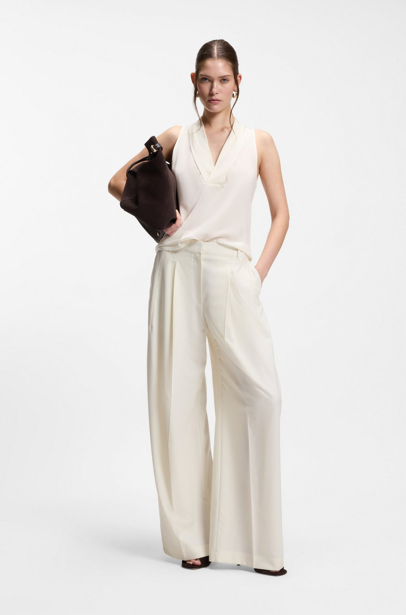 BOSS SLEEVELESS BLOUSE IN SANDWASHED SILK WITH V NECKLINE outlook