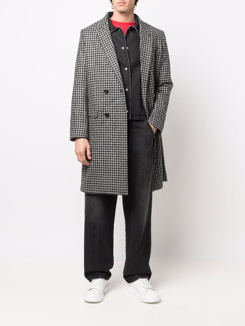 AMI Paris houndstooth pattern double-breasted coat outlook