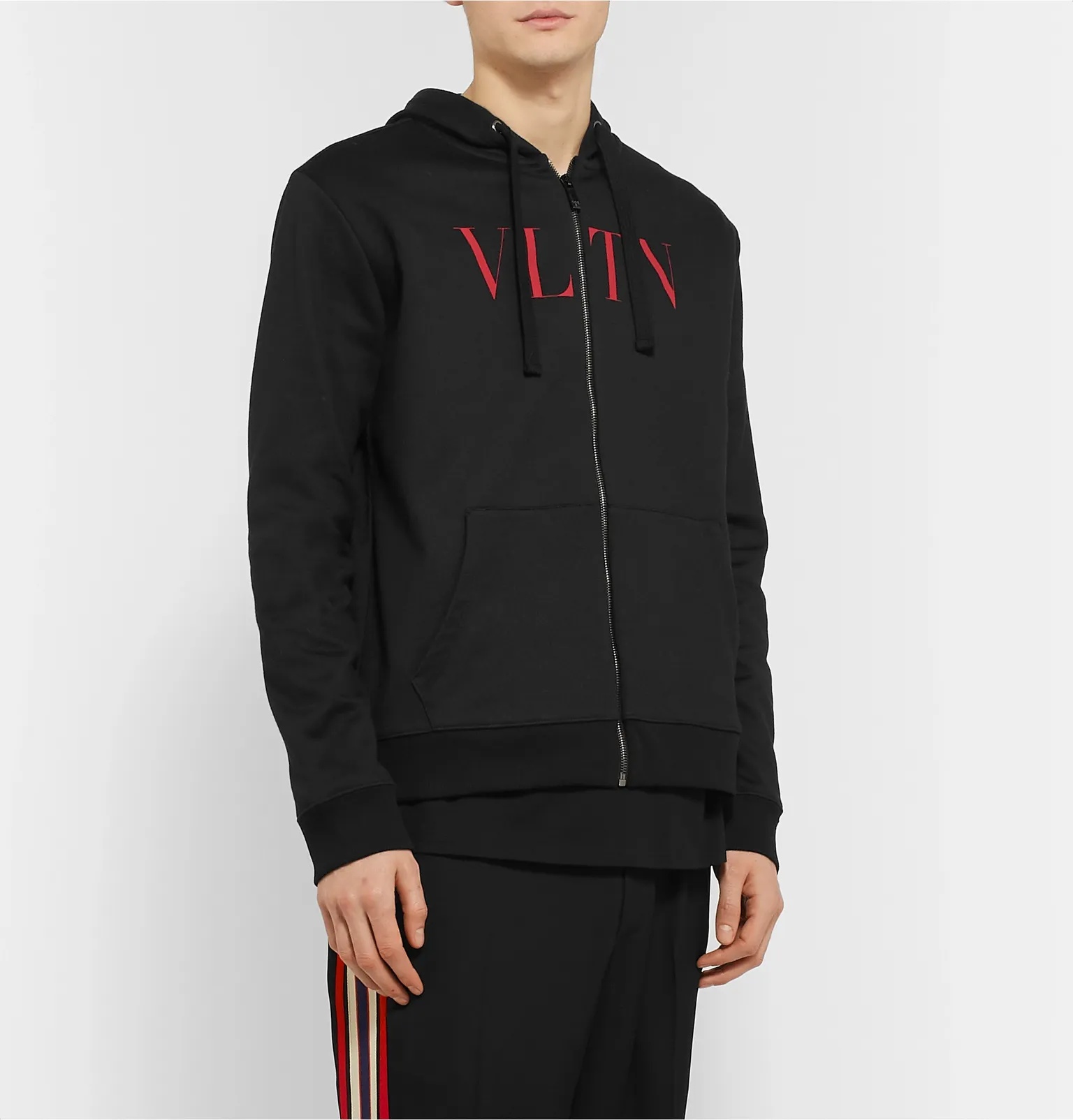 Logo-Print Loopback Cotton-Blend Jersey Zip-Up Hoodie - 4