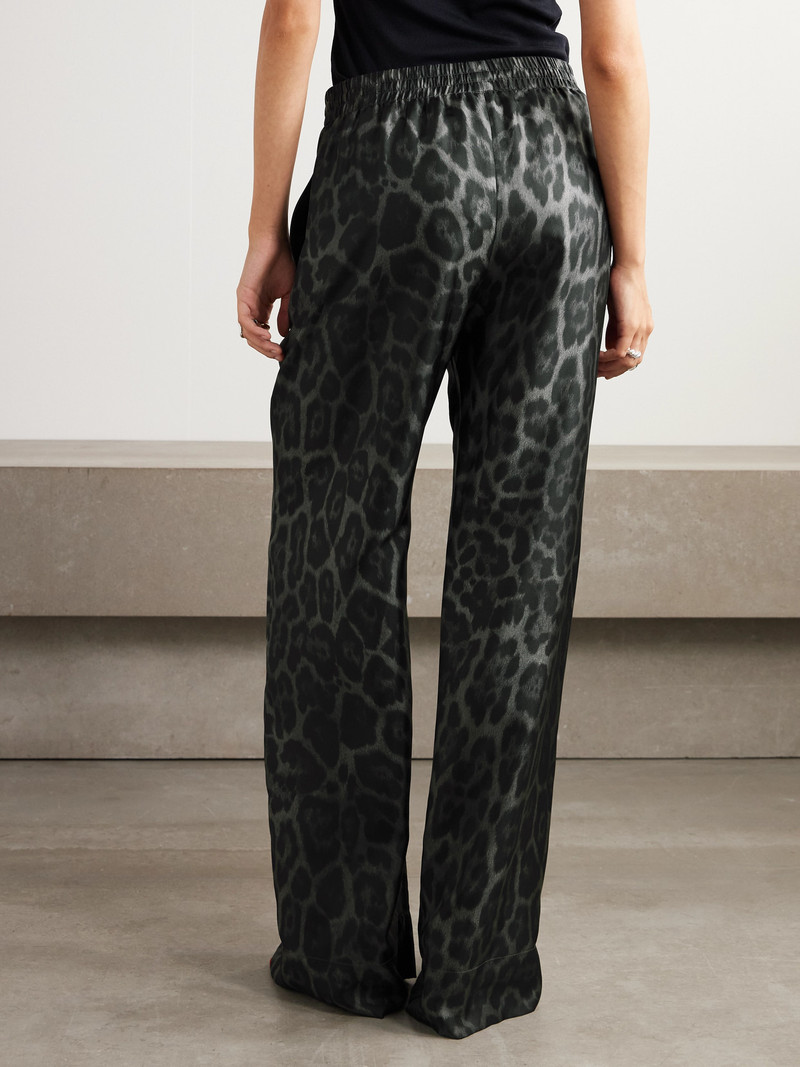 Leopard-print Organic Silk-satin Wide-leg Pants 3