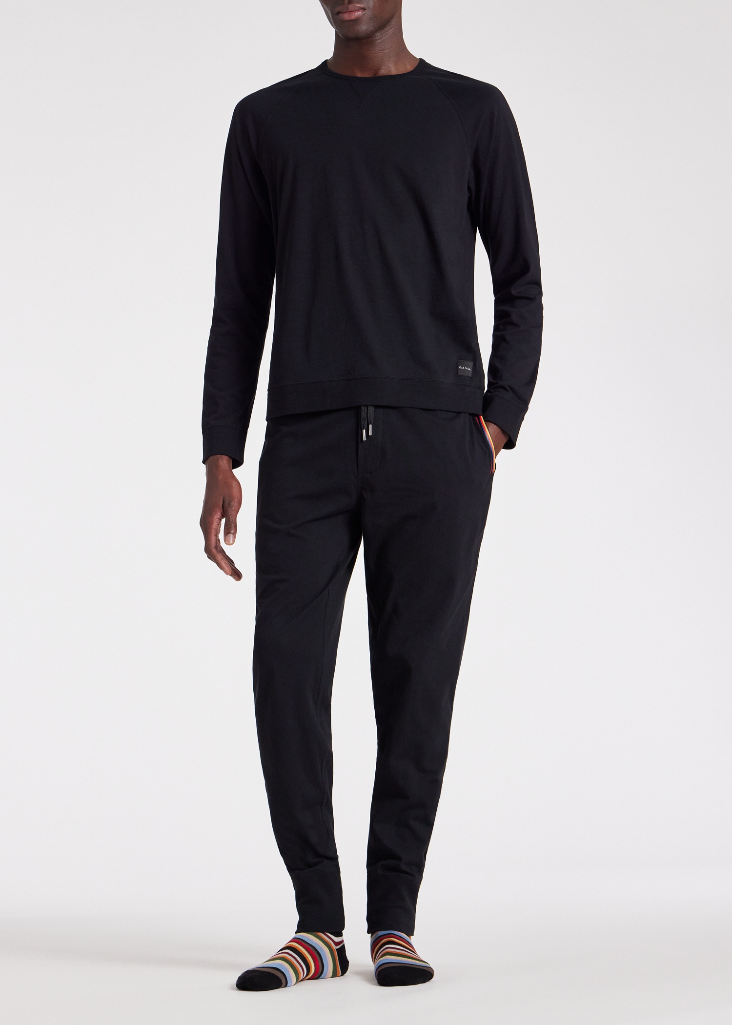 Black Jersey Cotton Lounge Pants - 4