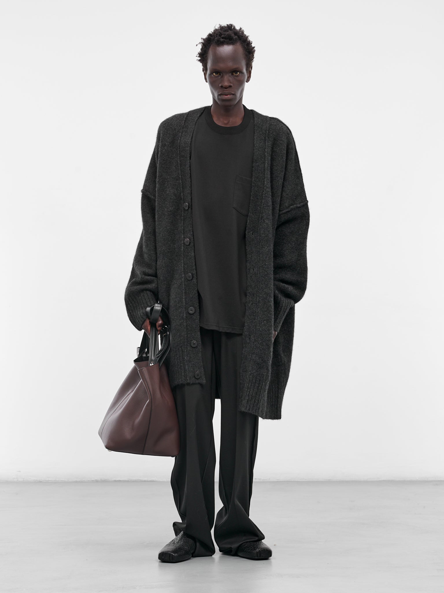 Black Oversized Cotton Pocket Tee - 6