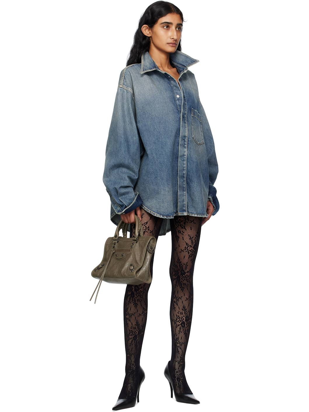 Blue Faded Denim Shirt - 4