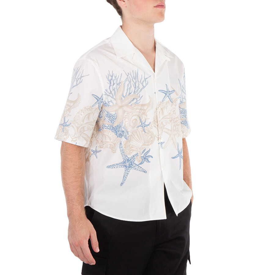 Versace Barocco Sea Print Cotton Poplin Shirt - 4