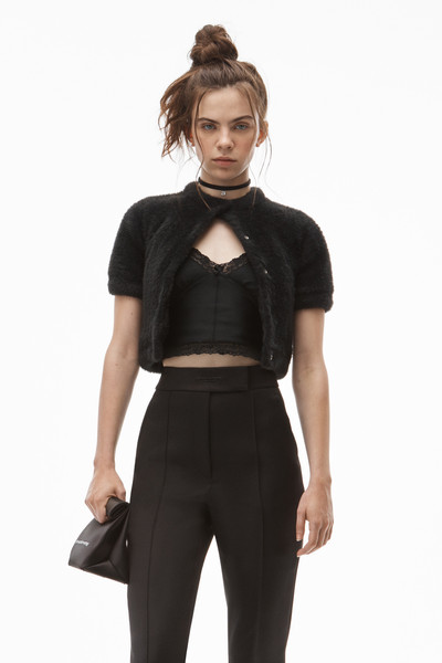 Alexander Wang SHORT SLEEVE LINED CARDIGAN IN FAUX FUR outlook