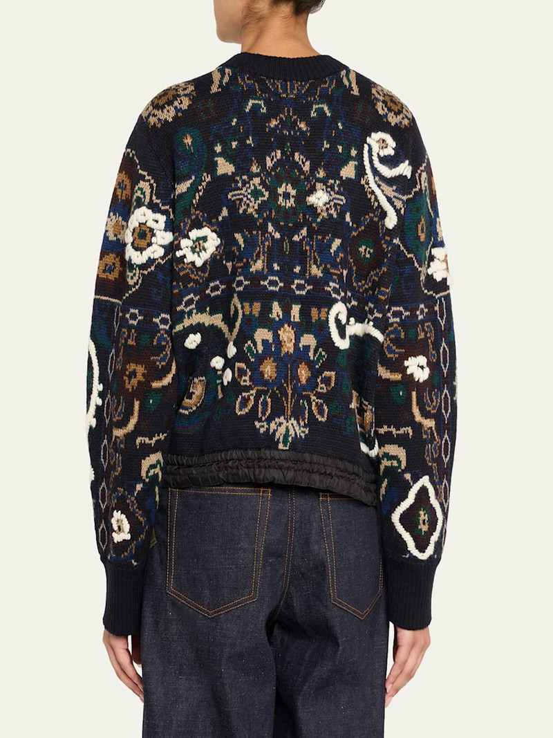 sacai Floral Jacquard Sweater outlook