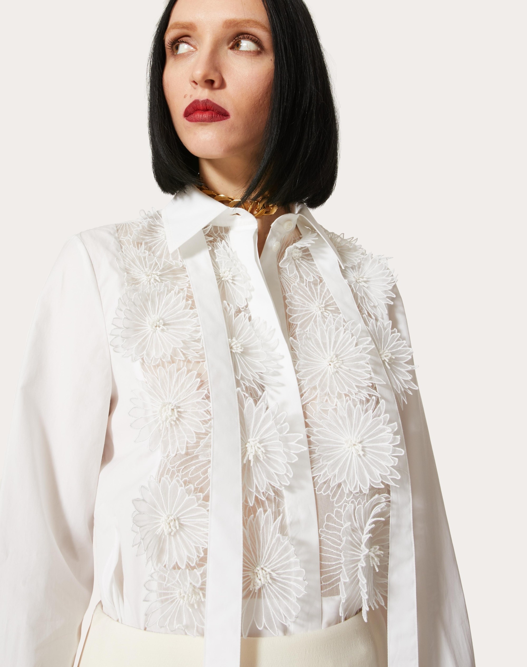 EMBROIDERED COTTON POPLIN SHIRT - 5
