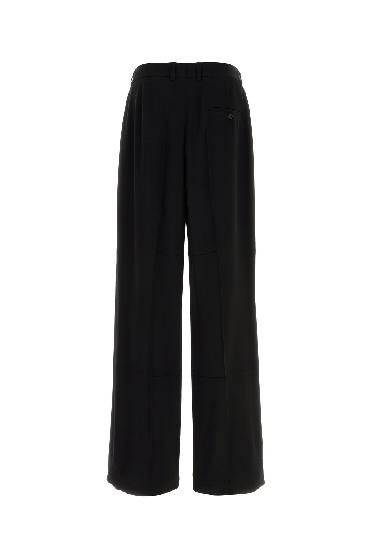 Black twill wide-leg pant - 2