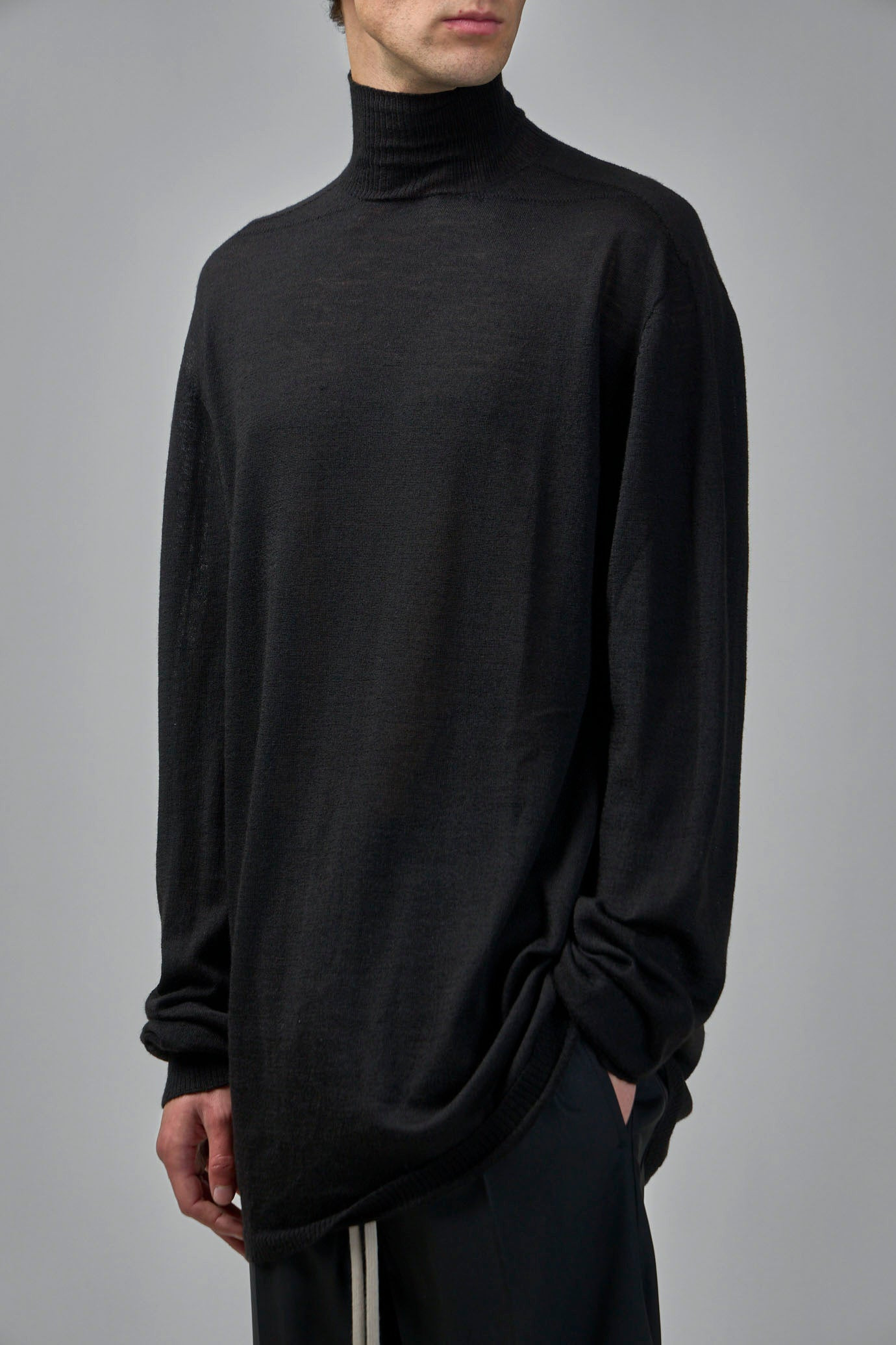 Oversized Knit Turtleneck Sweater - 4