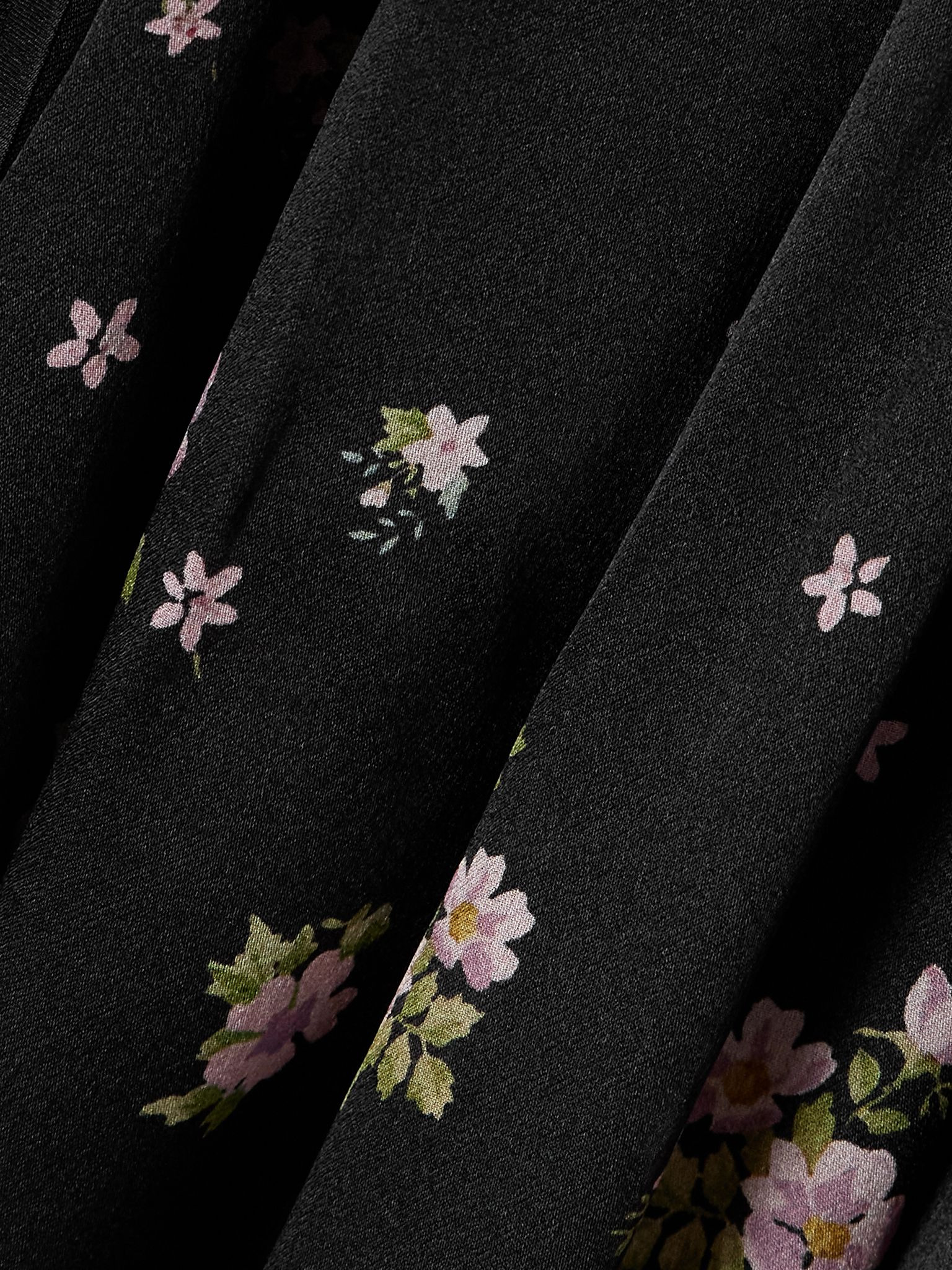 Printed silk-chiffon blouse Black - 4