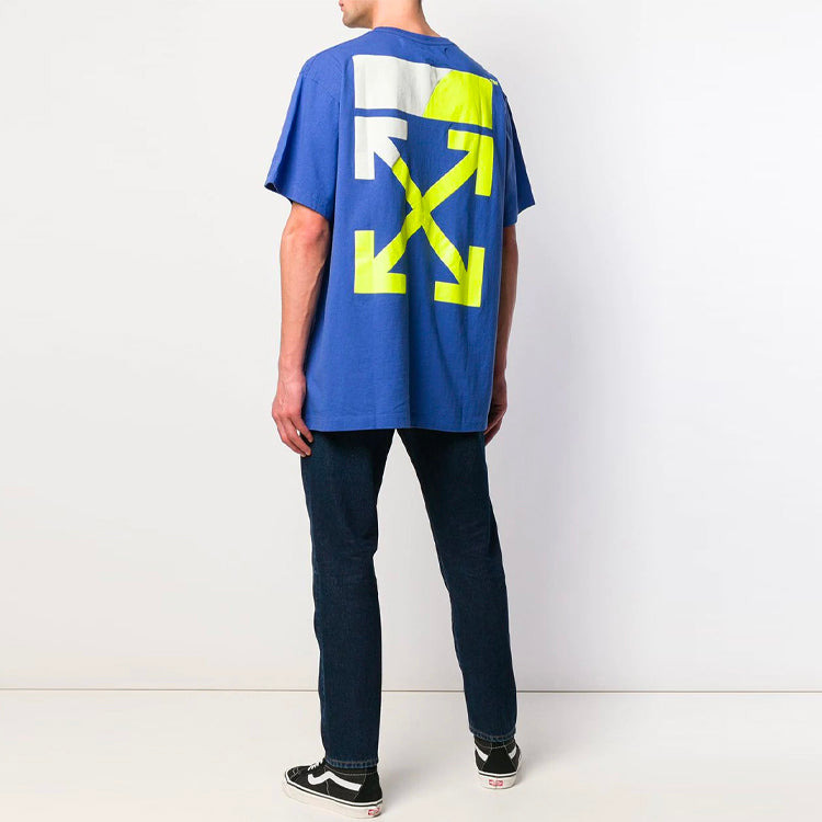 Off-White SS19 Arrows Oversize Short Sleeve T-Shirt 'Blue Neon Green' OMAA038S191850063060 - 4