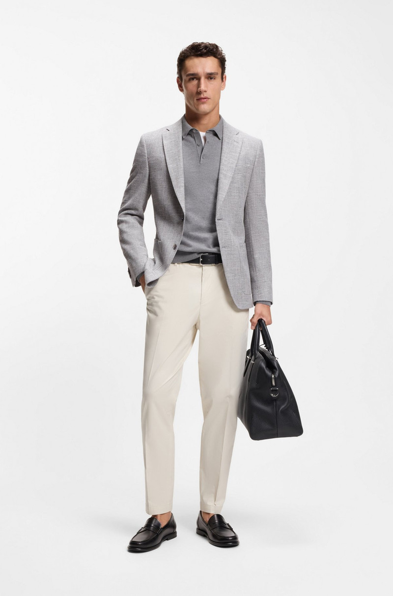 BOSS PATTERNED REGULAR-FIT JACKET IN A COTTON BLEND outlook