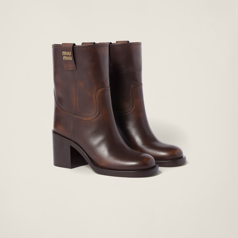Fumé leather booties - 1