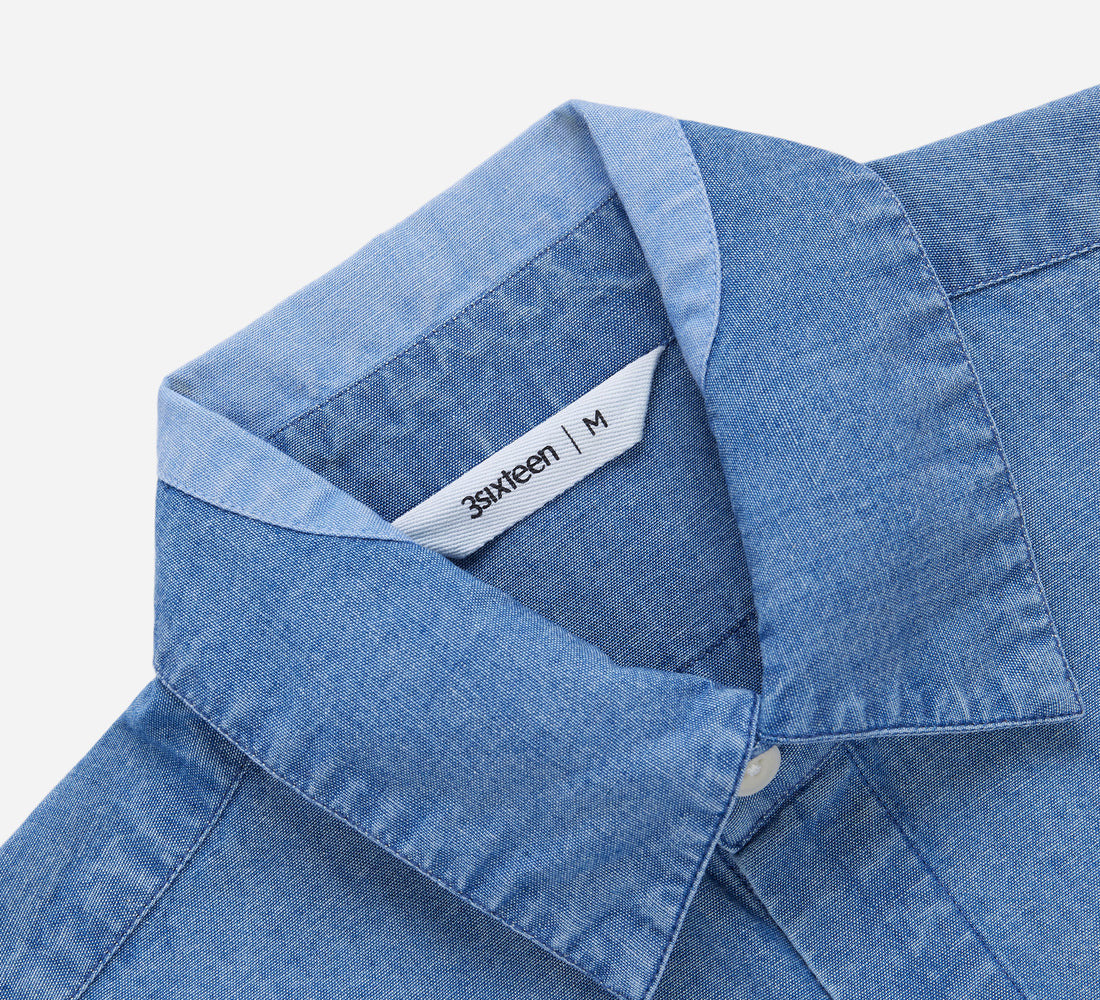 Utility Shirt - Indigo Patchwork Chambray - 3
