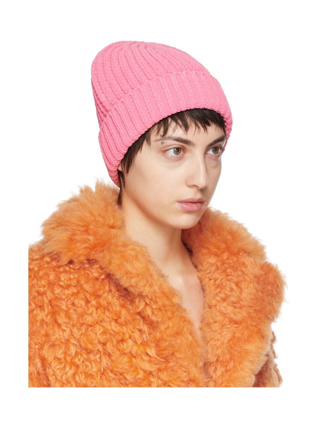 Pink Heavyweight Chenille Beanie - 2