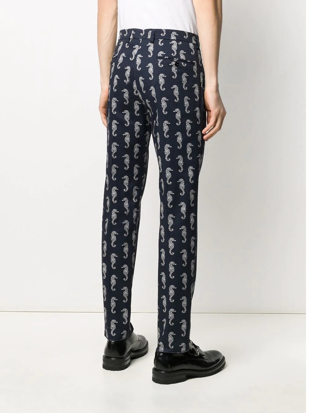 seahorse-print slim-fit trousers - 4