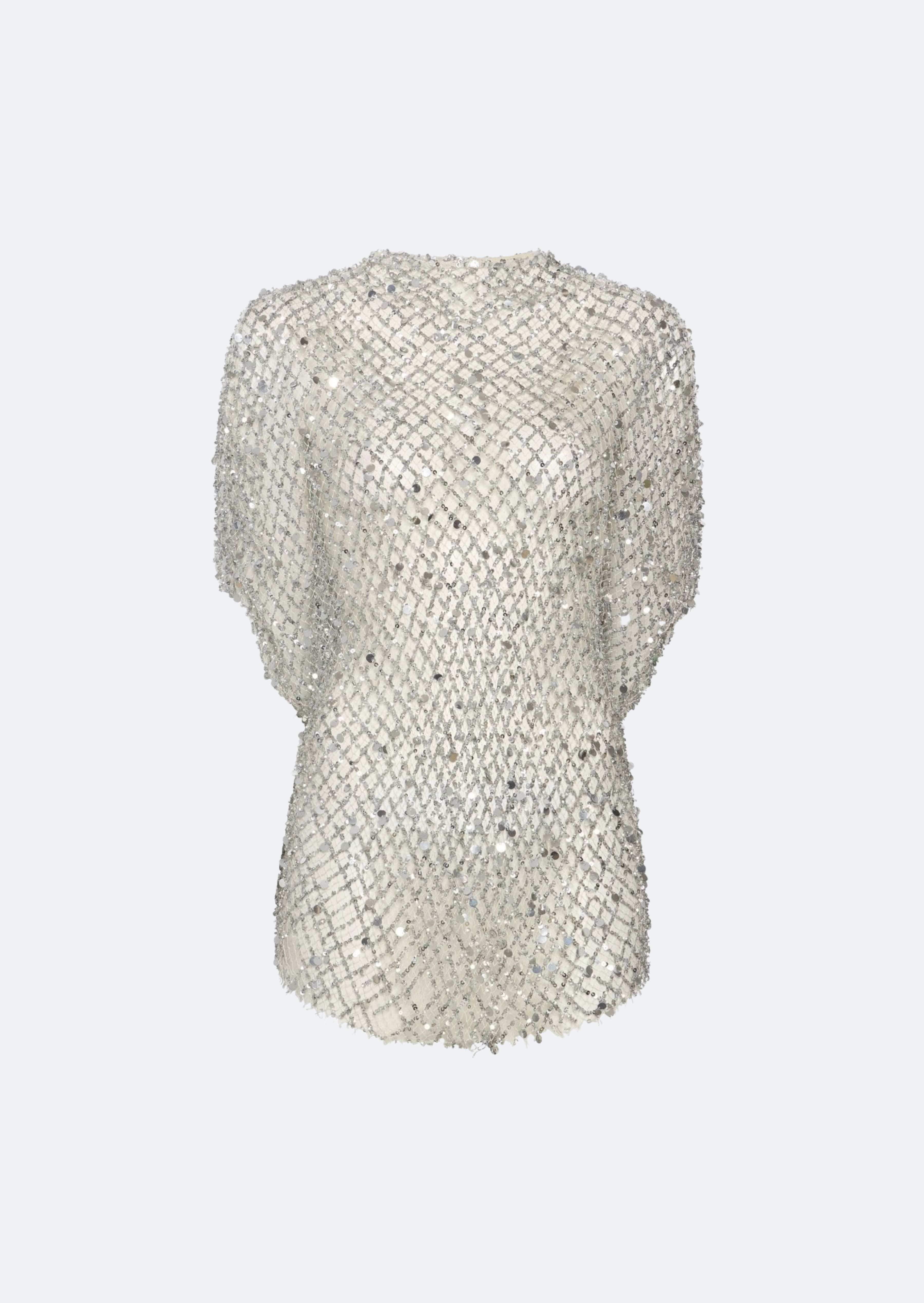 Mesh Sequin Cape Tee - 1