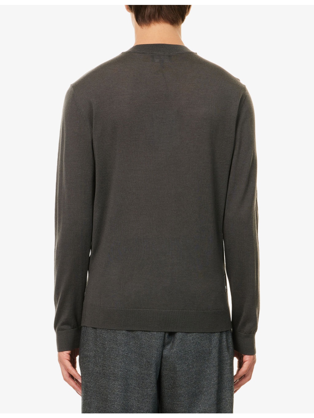 Logo-Patch Semi-Sheer Wool Jumper - 4