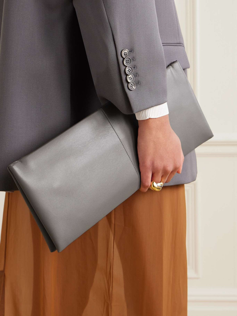 Carven Louise leather clutch Gray outlook