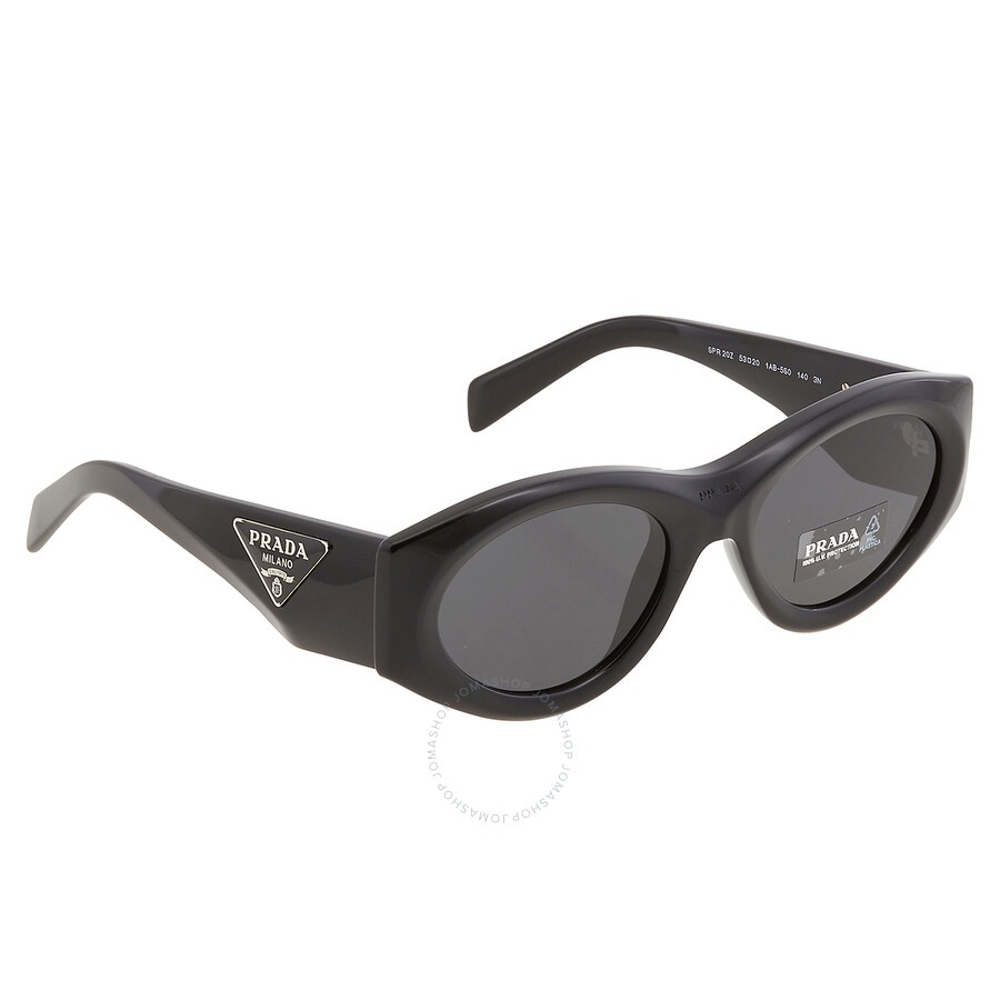 Prada Dark Grey Oval Ladies Sunglasses PR 20ZS 1AB5S0 53 - 2