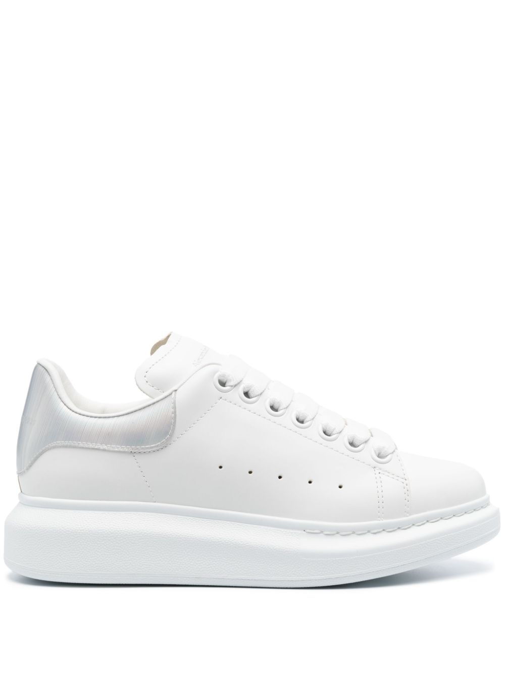 iridescent-panel leather sneakers - 1