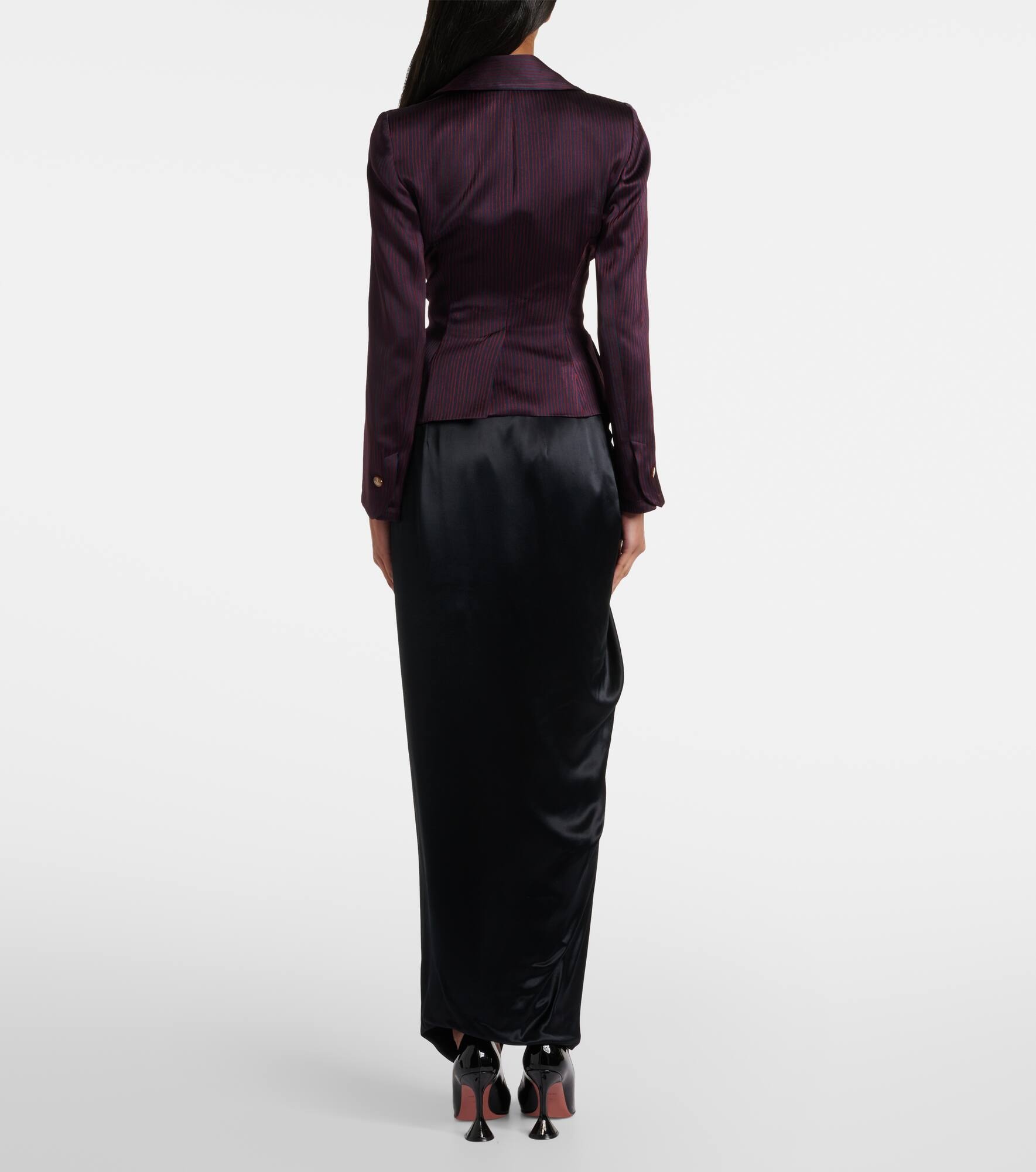 Gathered satin midi skirt - 3