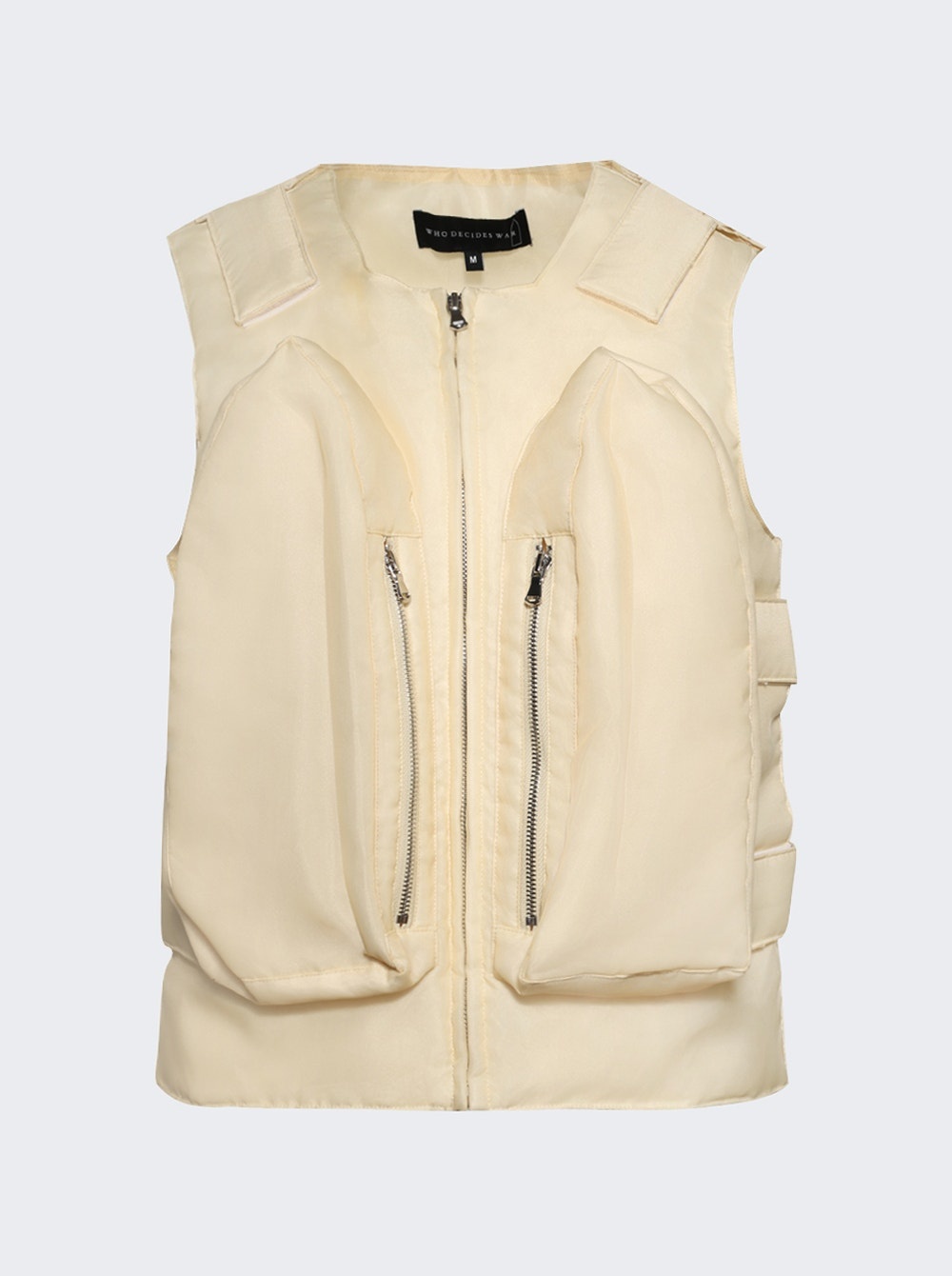 Organza Bullet Point Vest Tan - 1