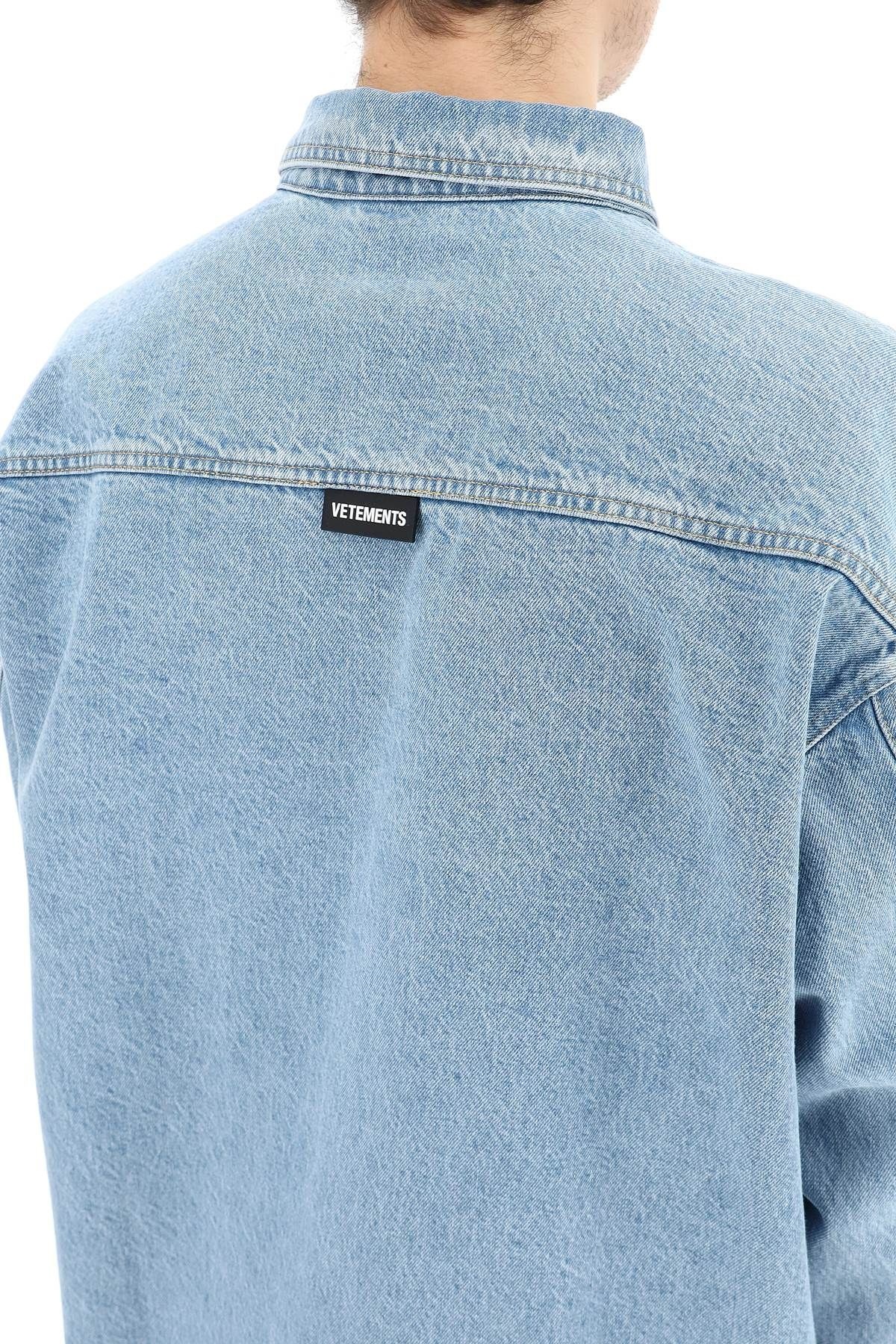 OVERSIZED DENIM SHIRT WITH LOGO - 5