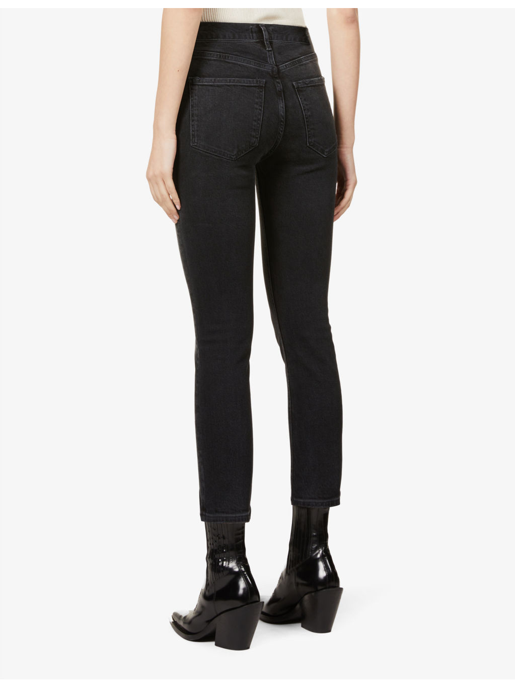 Riley high-rise straight-leg stretch organic-cotton-blend denim jeans - 4