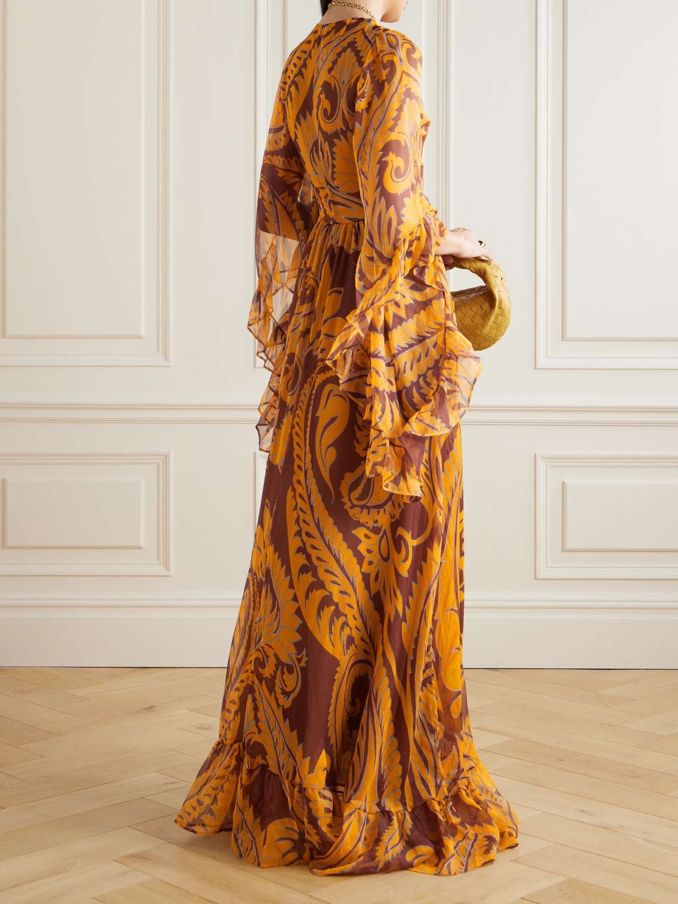 Floral-print silk-chiffon maxi dress - 3