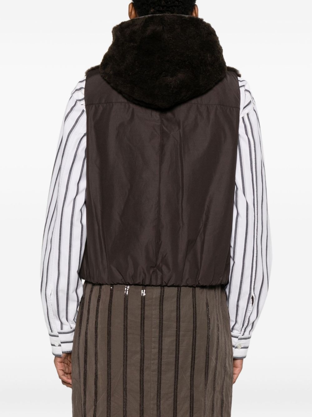 hooded faux-fur gilet - 4