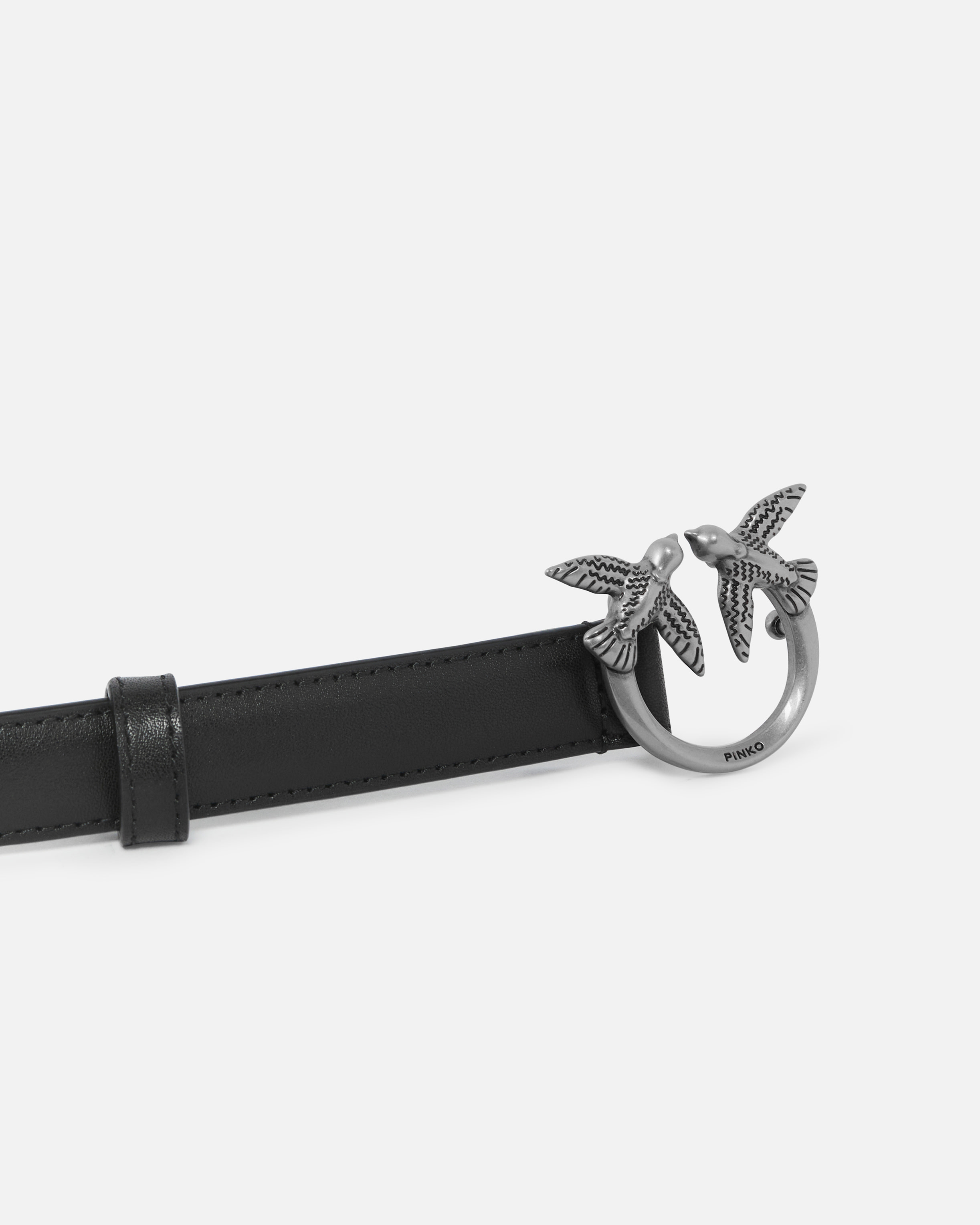 LOVE BIRDS THIN LEATHER BELT 2CM - 5