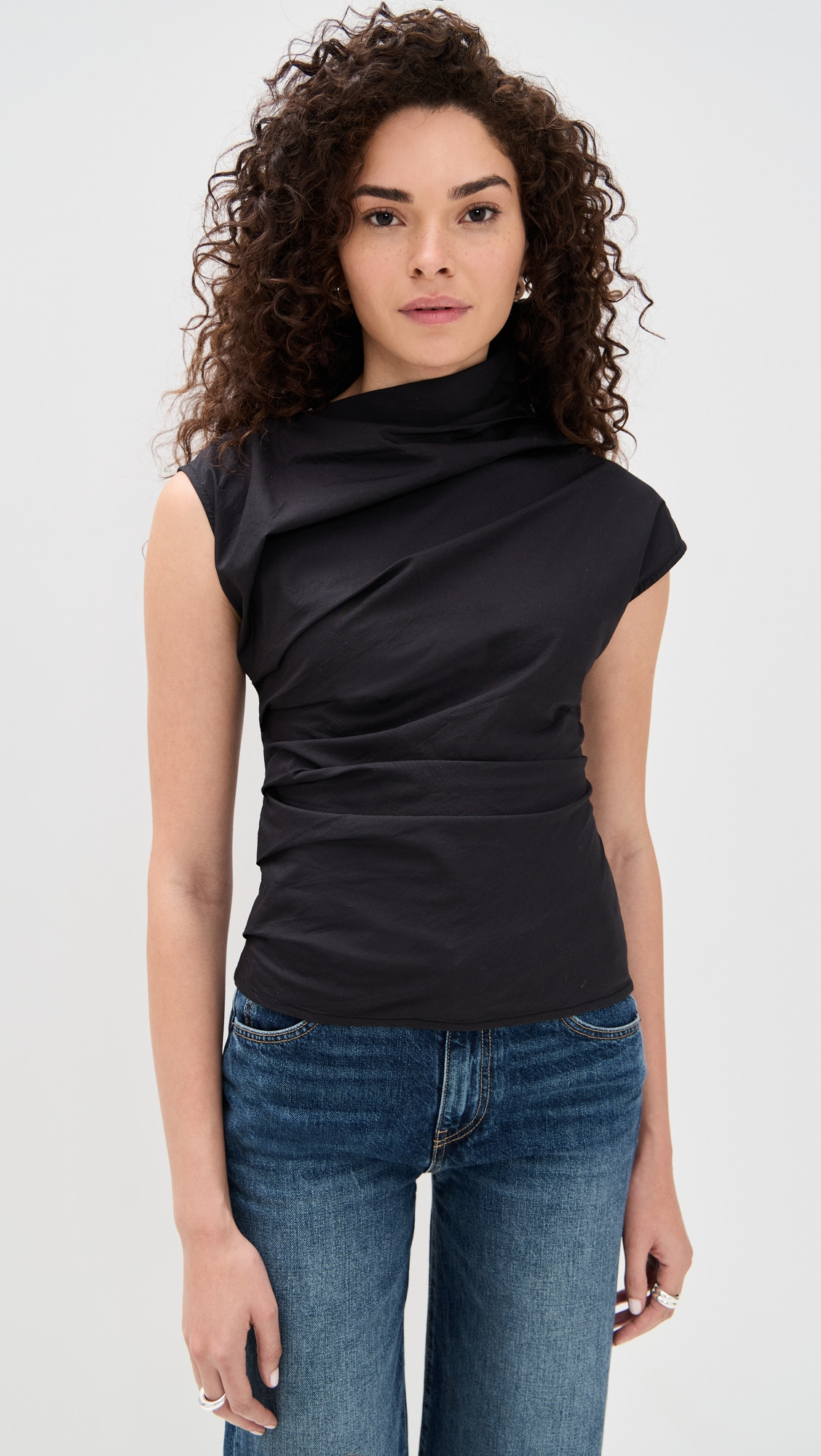 Stretch Cotton Ruched Top - 6