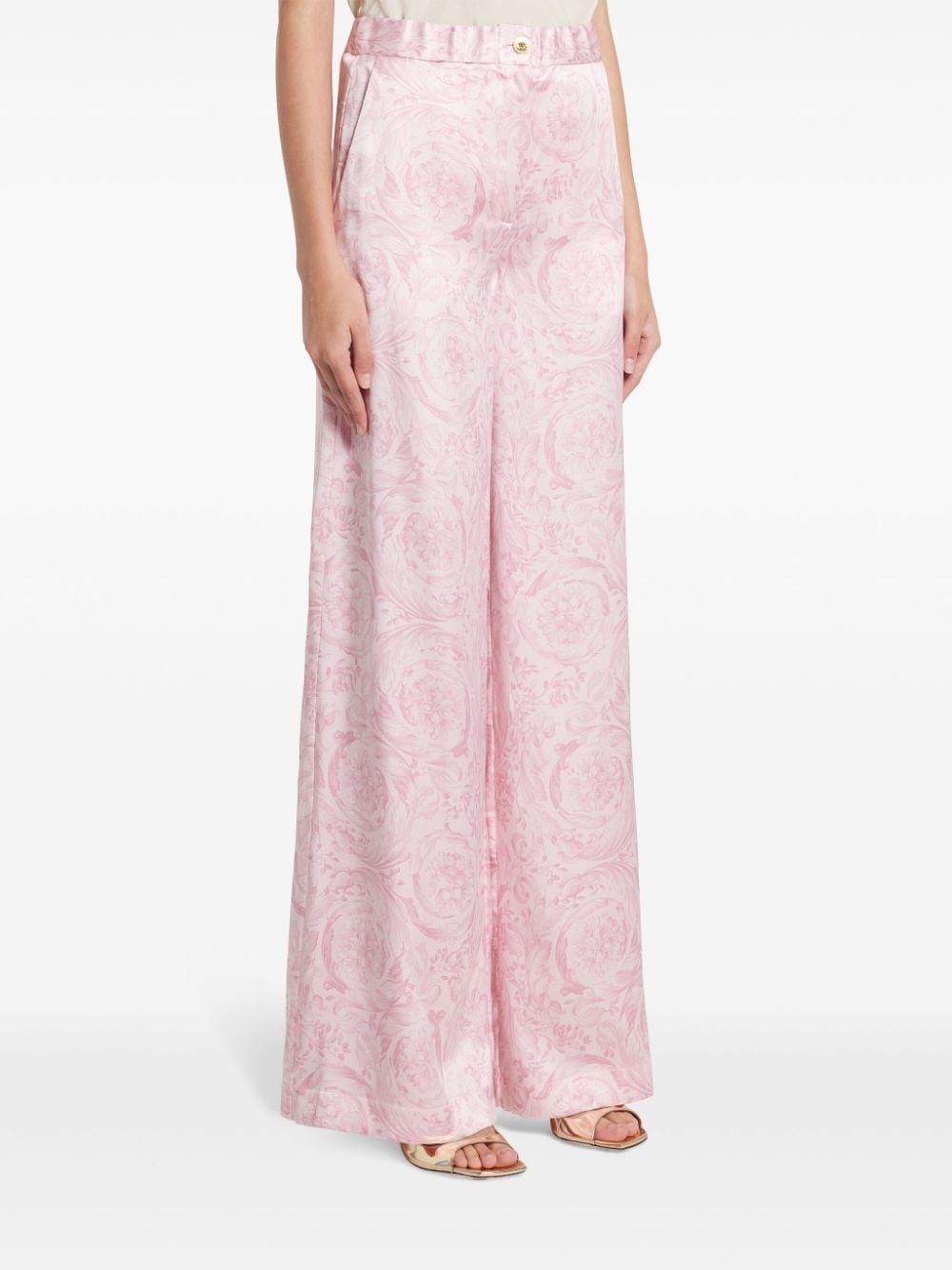 Barocco wide-leg satin trousers - 3