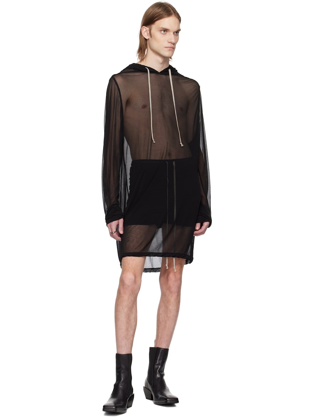 Black Hollywood Sheer Hoodie - 4