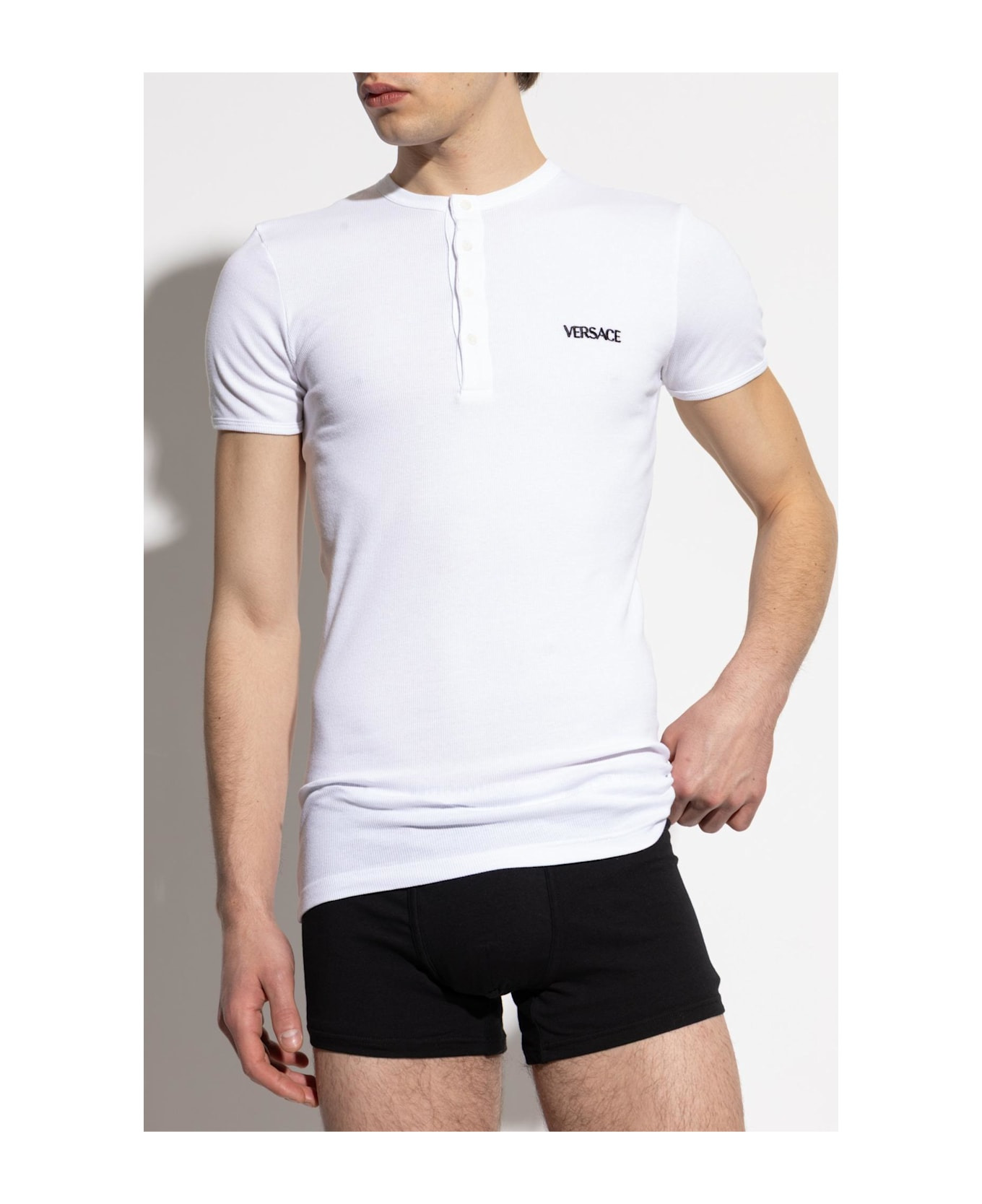 Versace Underwear T-shirt With Embroidered Logo - 2
