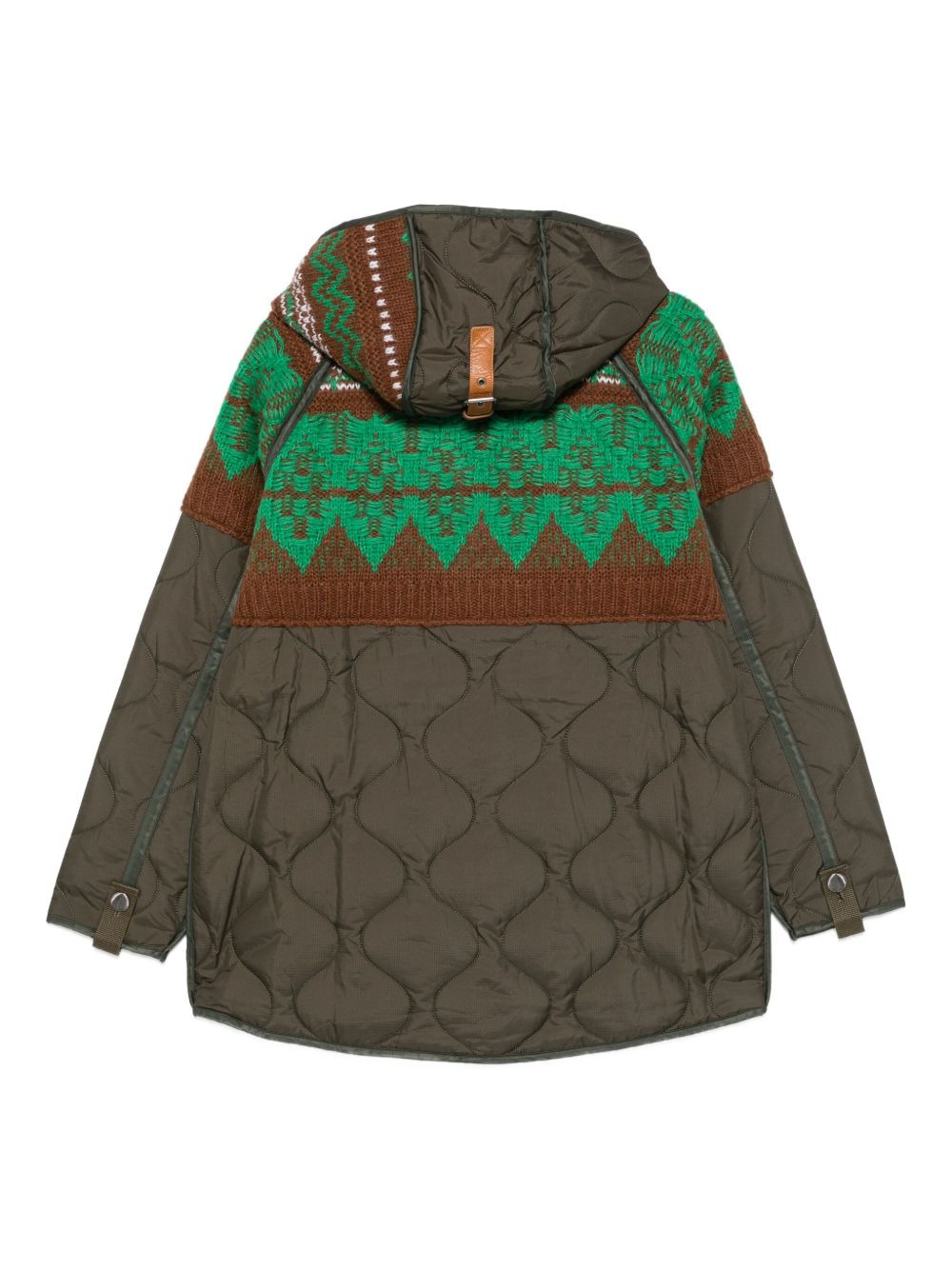 nordic-knit quilted parka - 2