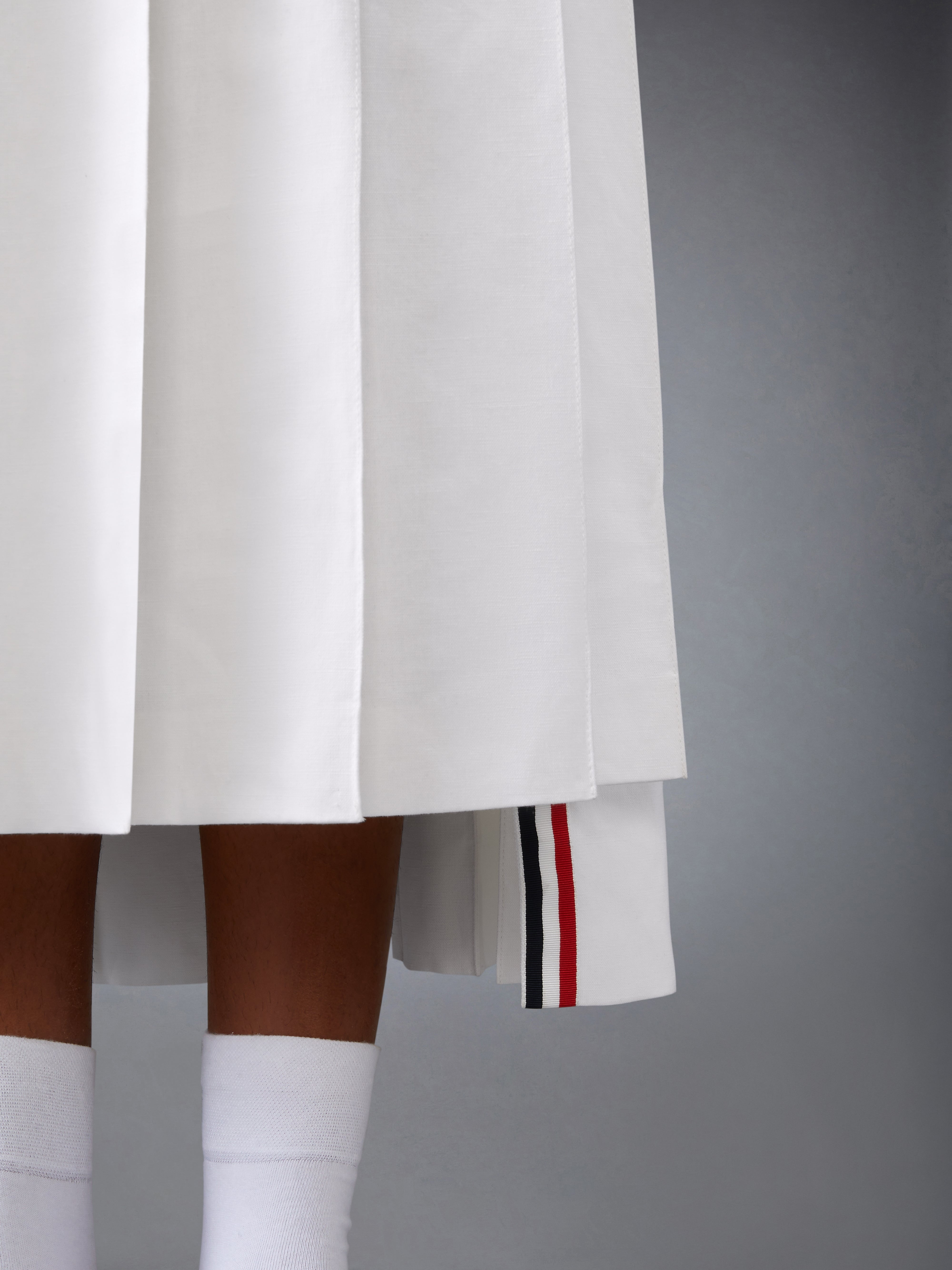 CLASSIC LINEN COTTON PLEATED SKIRT - 7