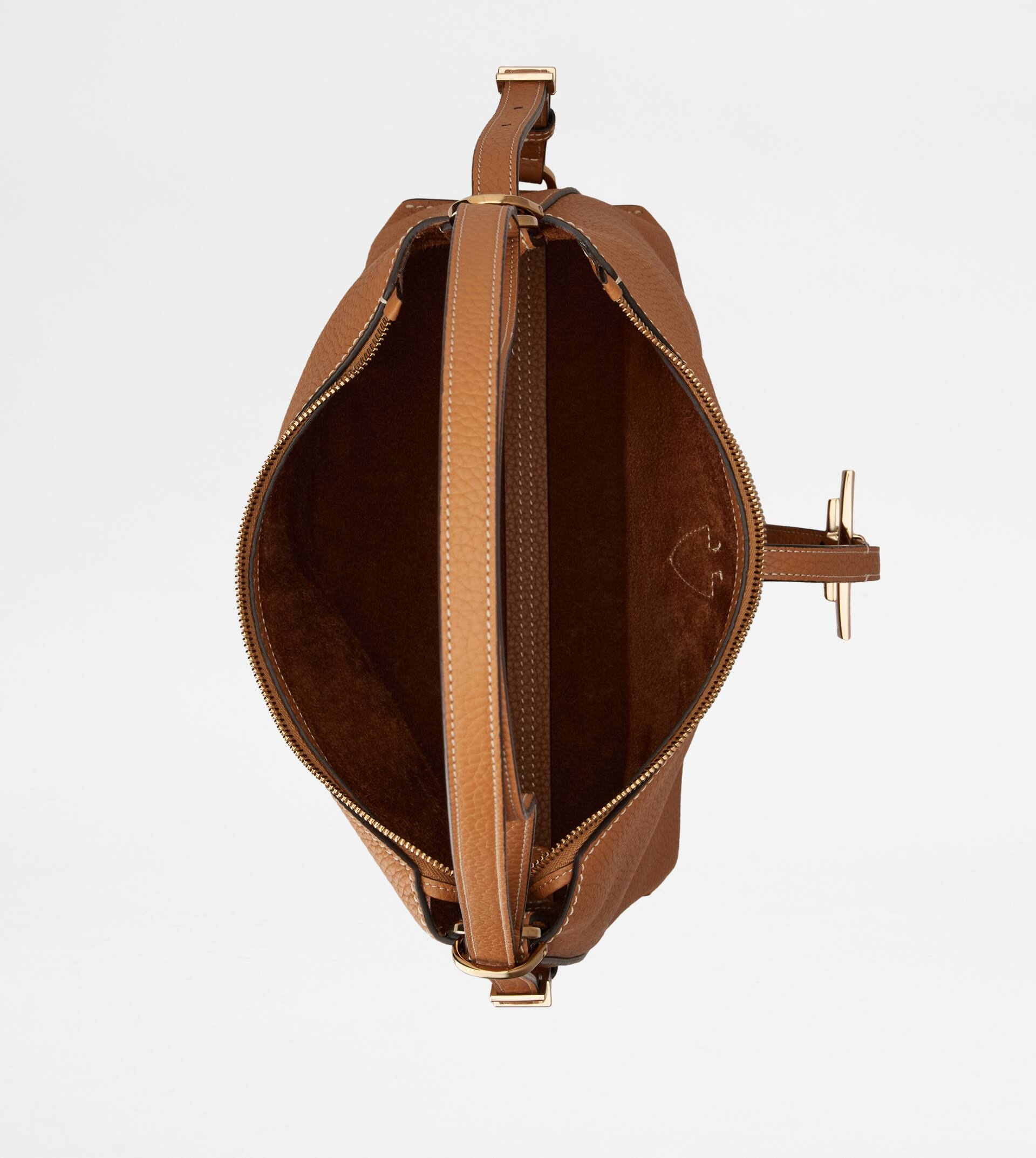 T TIMELESS SHOULDER BAG IN LEATHER SMALL - BROWN - 4