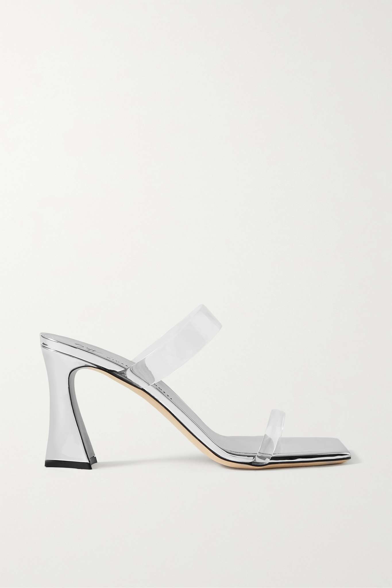 Vanilla PVC and metallic patent-leather mules - 1