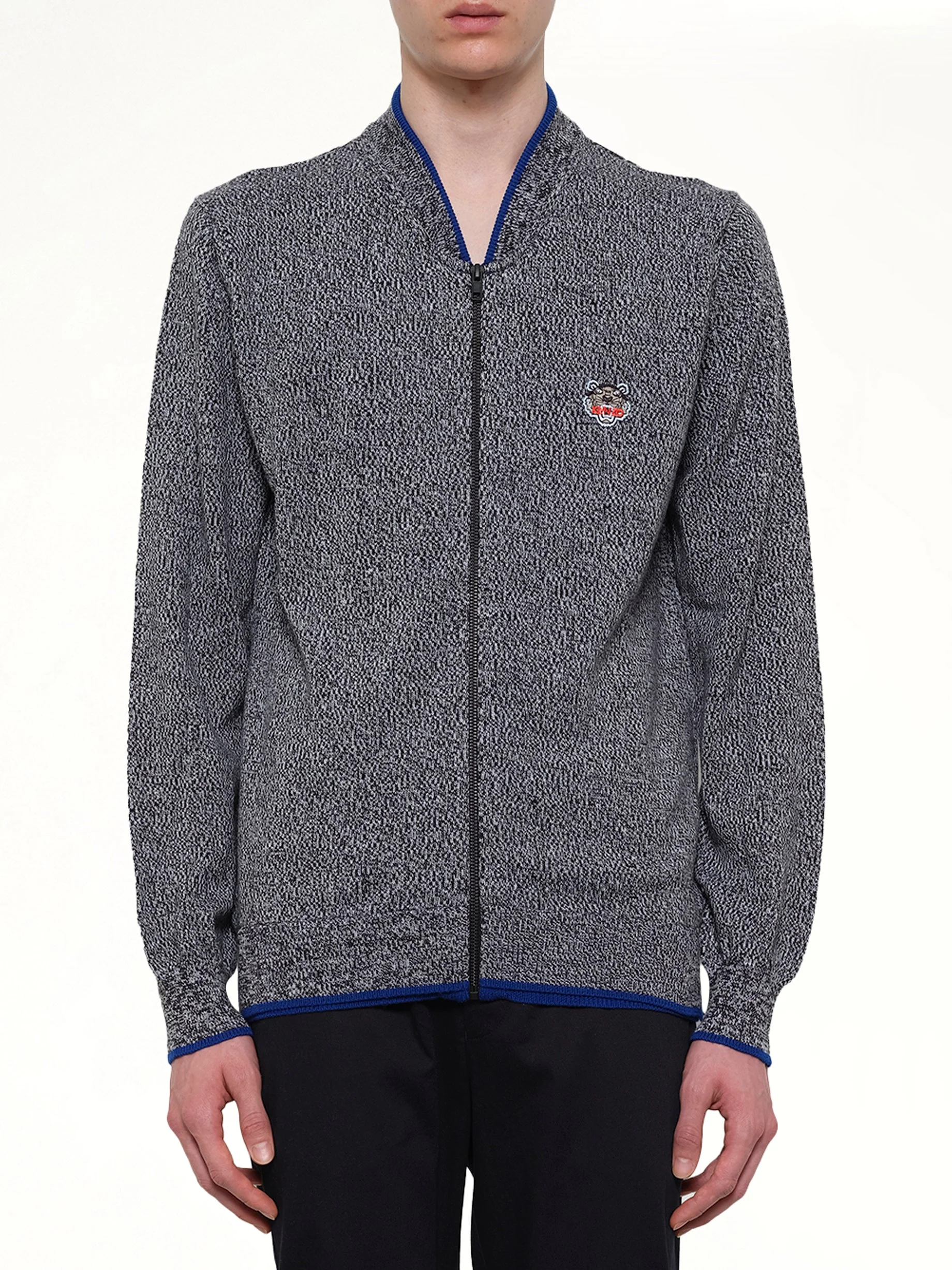 Tiger Zip Cardigan in Anthracite - 1
