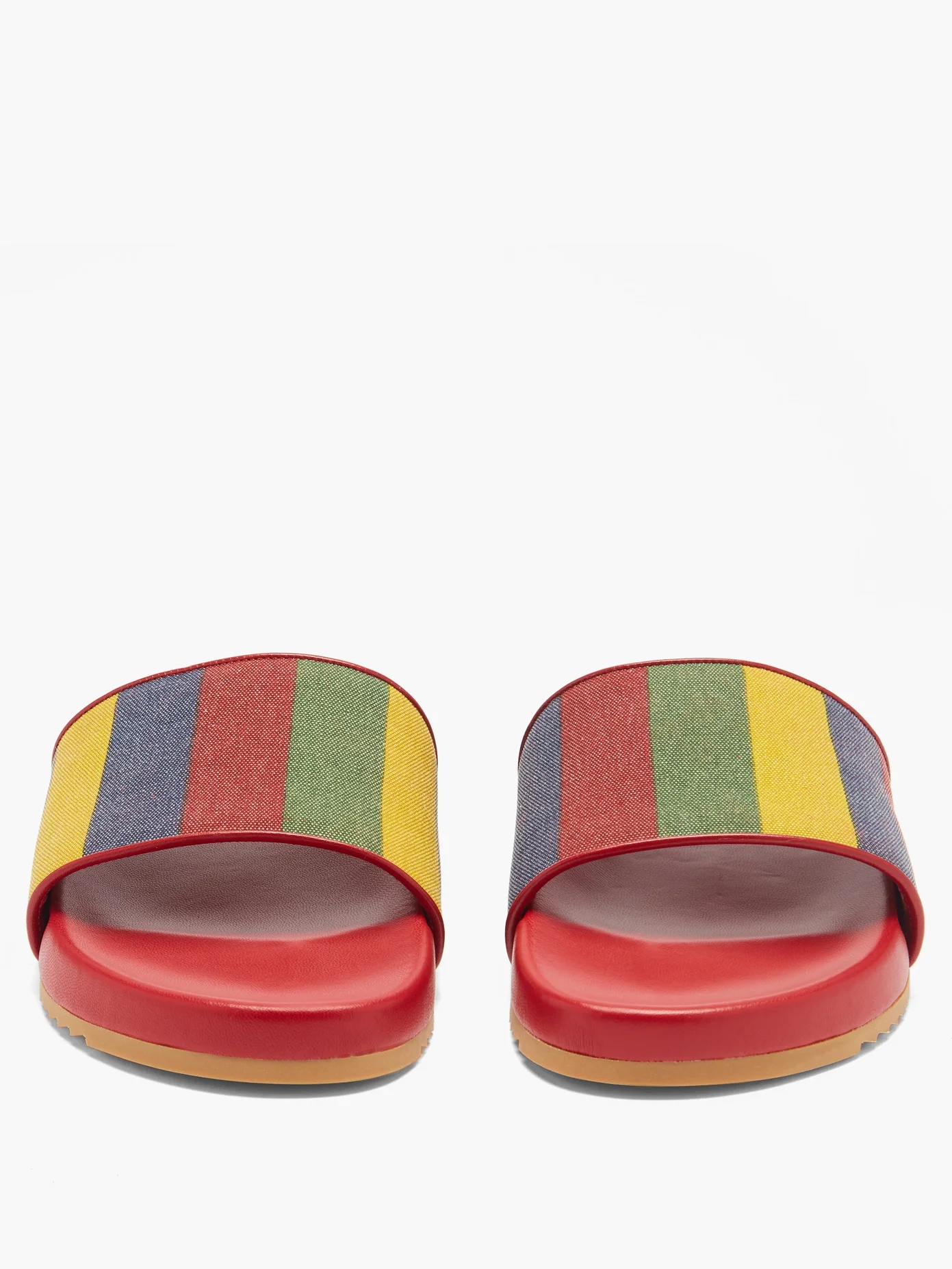 Baiadera striped linen-canvas slides - 5