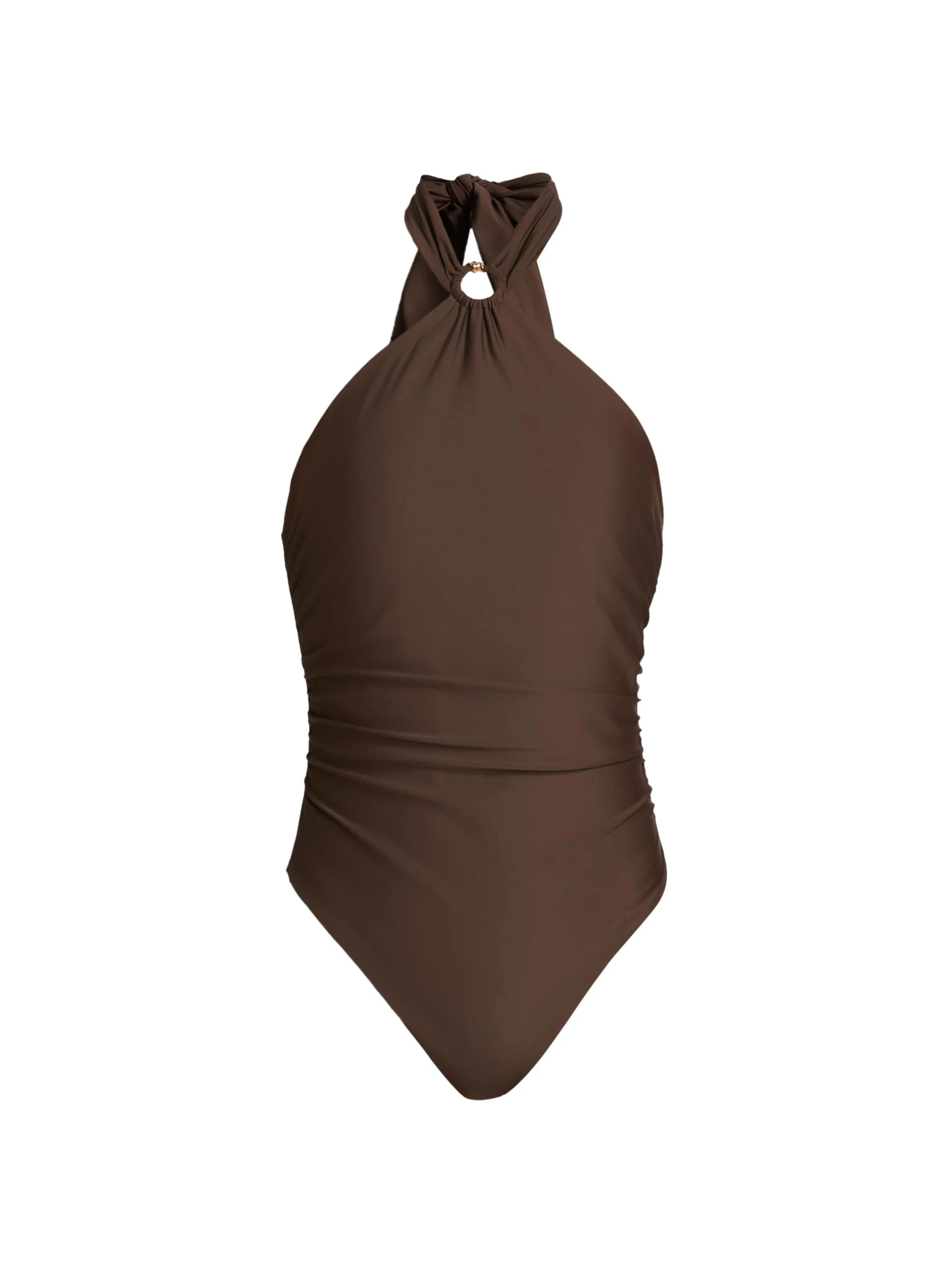 Women's Lana Halterneck Swimsuit - Brown - 1