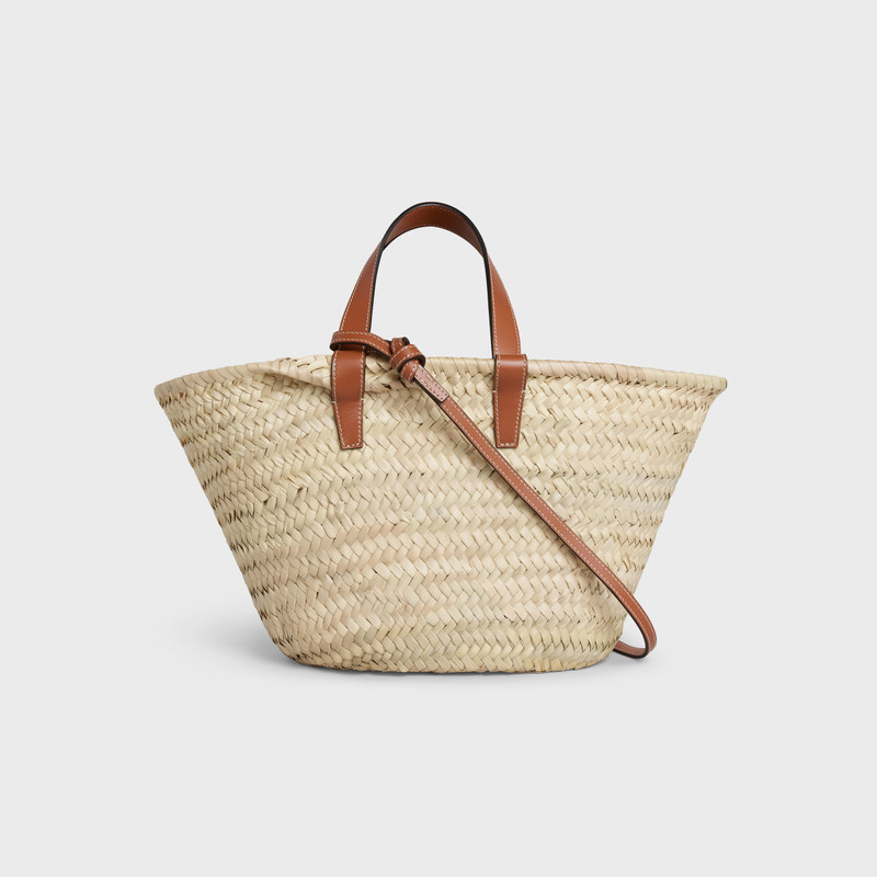 Teen Triomphe Celine Classic Panier in palm leaves with Calfskin heart patch 3