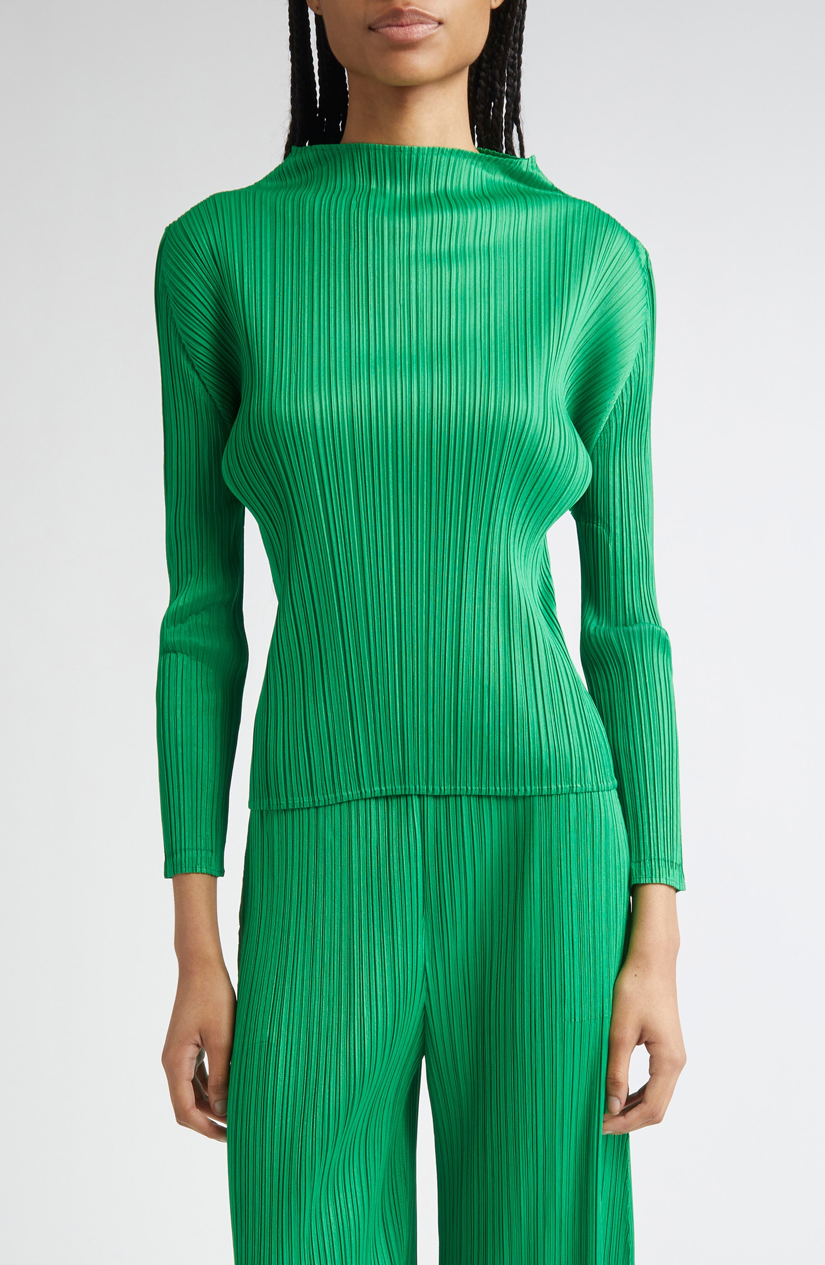 Pleats Please Issey Miyake Monthly Colors February Pleated Top in Green at Nordstrom - 1