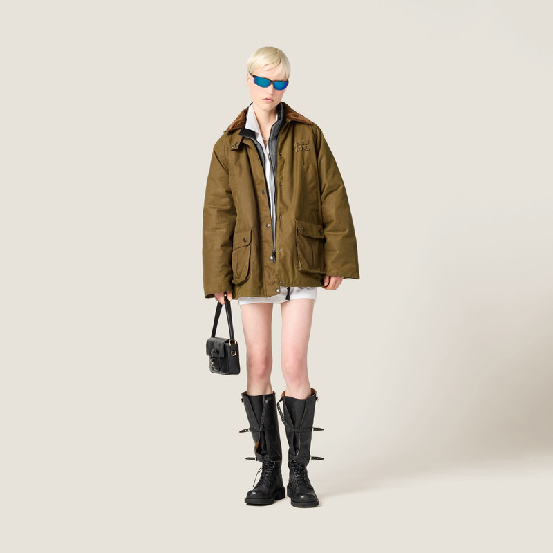 Miu Miu Waxed canvas caban outlook