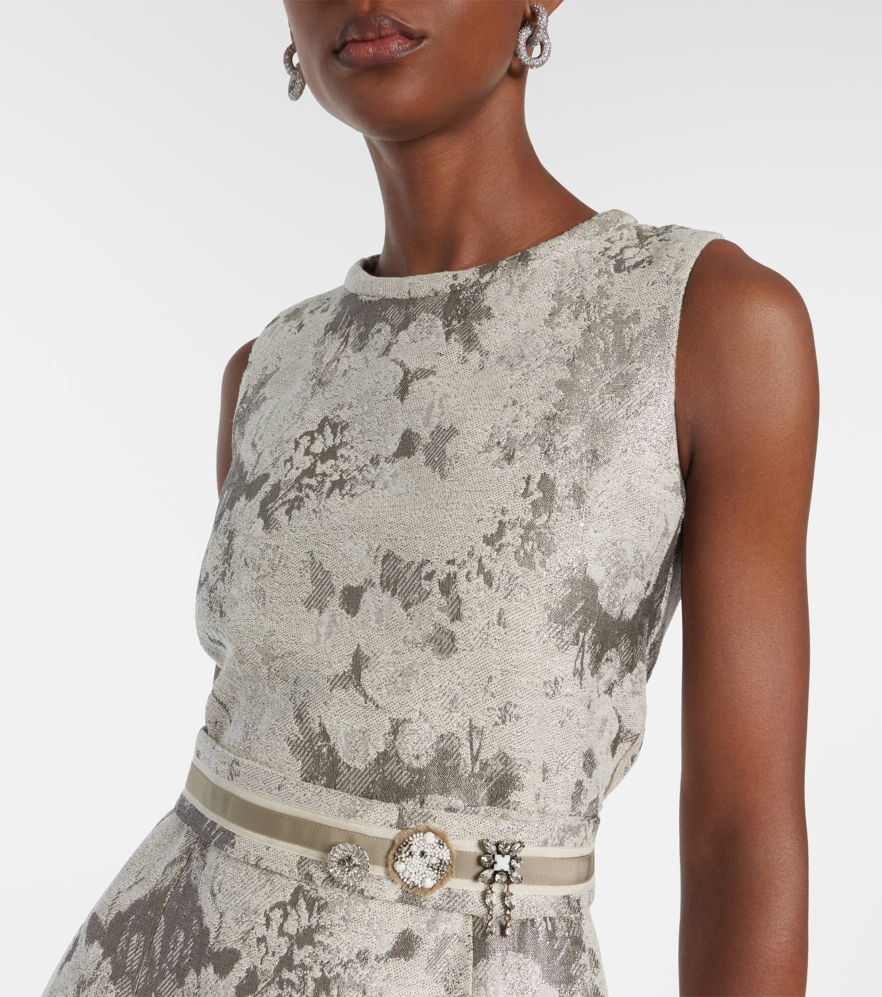 Cotton-blend jacquard midi dress - 4