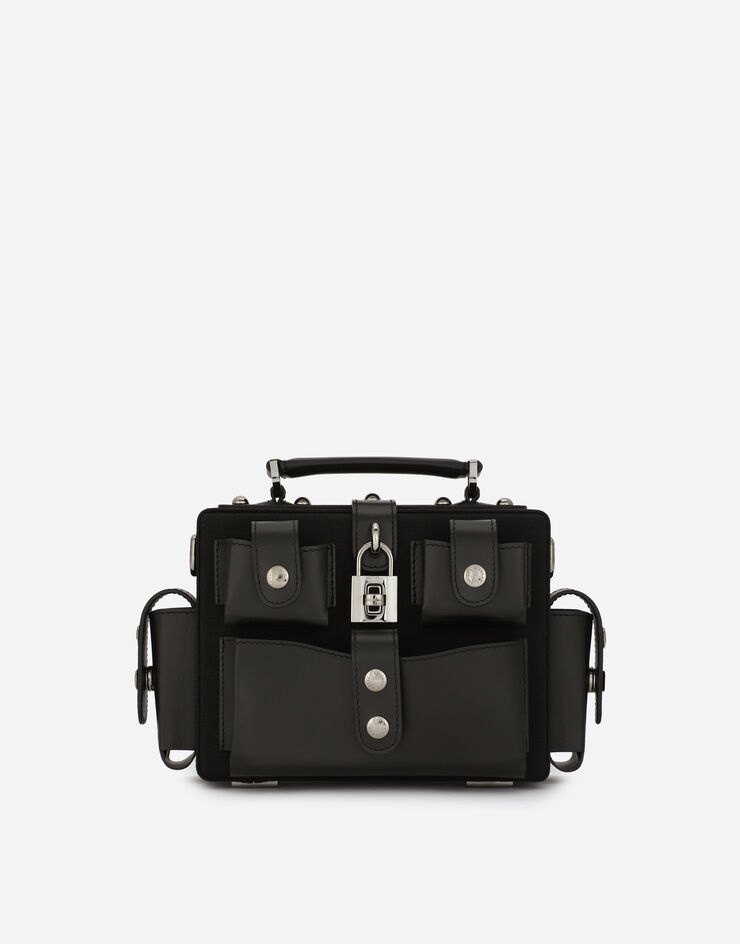 Calfskin and canvas crossbody bag - 1