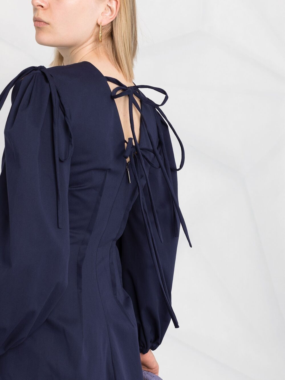 long-sleeve A-line dress - 3