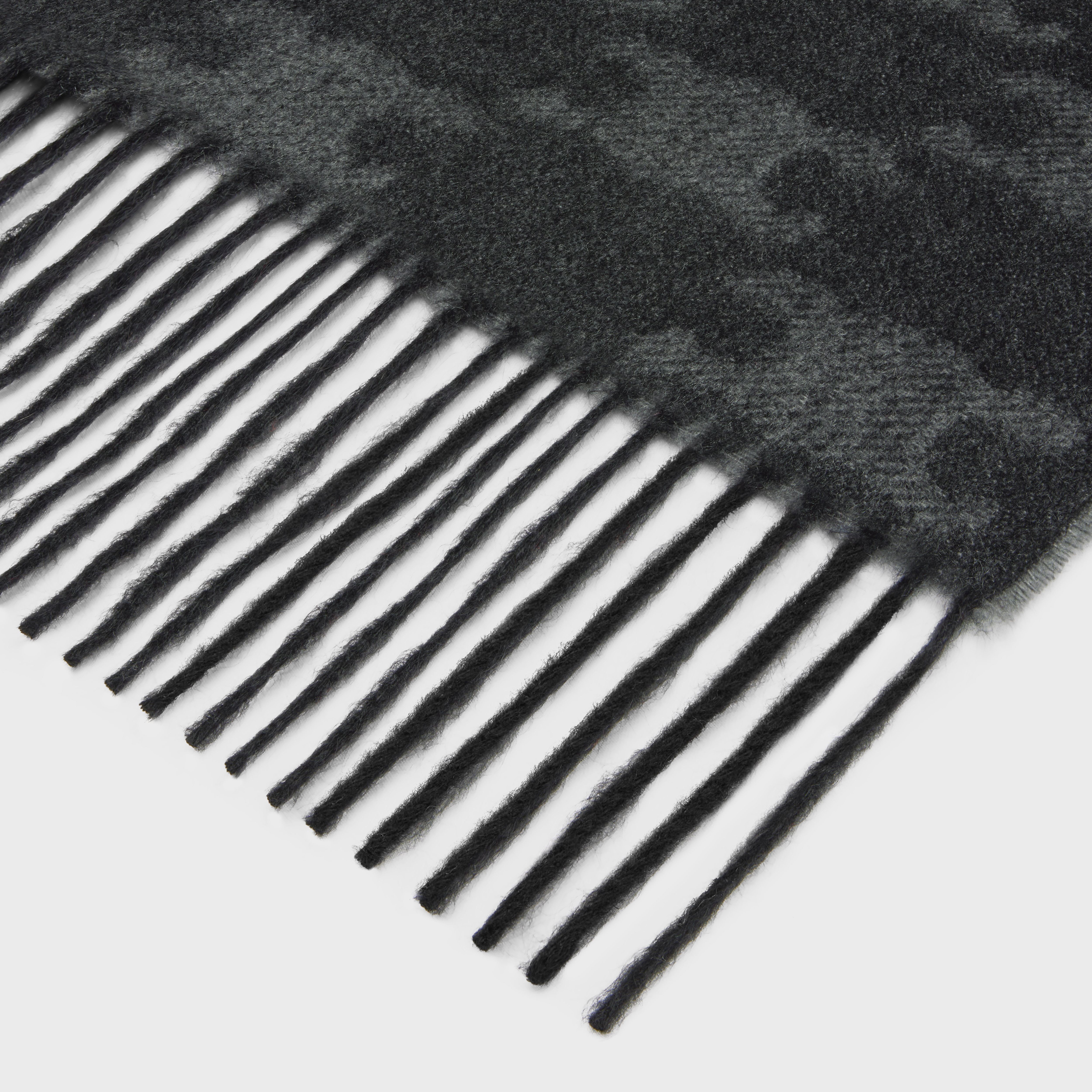 CELINE fringed scarf in monogram cashmere | REVERSIBLE